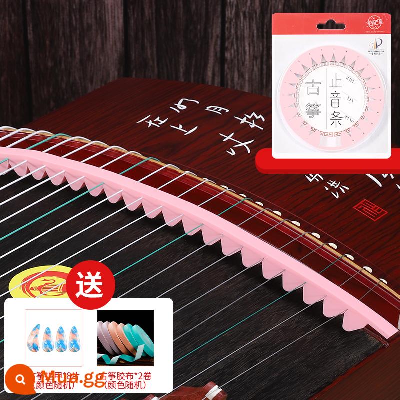 Guzheng dải hấp thụ âm thanh cao su silicon dải tắt tiếng dải hấp thụ âm thanh dải hấp thụ âm thanh hấp thụ âm thanh hấp thụ âm thanh thần giảm thanh bông giảm thanh - Silicone Guzheng Silent Strip Hồng + Quà tặng