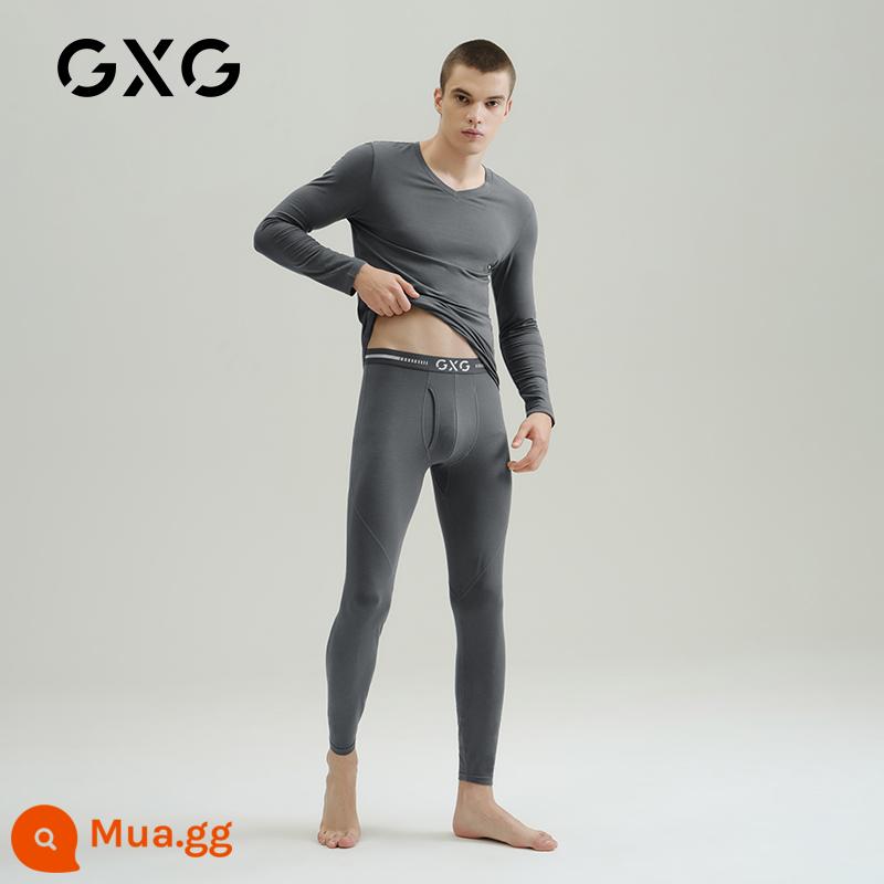 GXG Ole 21 tuổi quần lót nam quần áo ấm cotton de nhung sốt quần áo mùa thu vệ sinh quần phù hợp với đáy áo sơ mi mùa đông - Màu xanh đậm (cổ chữ V mỏng ấm áp)