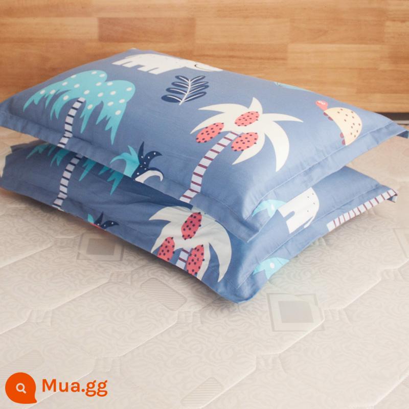 Một cặp vỏ gối cotton nguyên chất 100% cotton dày người lớn kích thước lớn 50X80 trẻ em vỏ gối nhỏ 48X74 - Cặp vỏ gối Neverland màu tím đậm