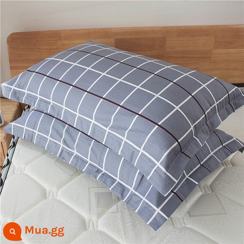 Một cặp vỏ gối cotton nguyên chất 100% cotton dày người lớn kích thước lớn 50X80 trẻ em vỏ gối nhỏ 48X74 - Một cặp trang phục phong cách sống đầy phong cách