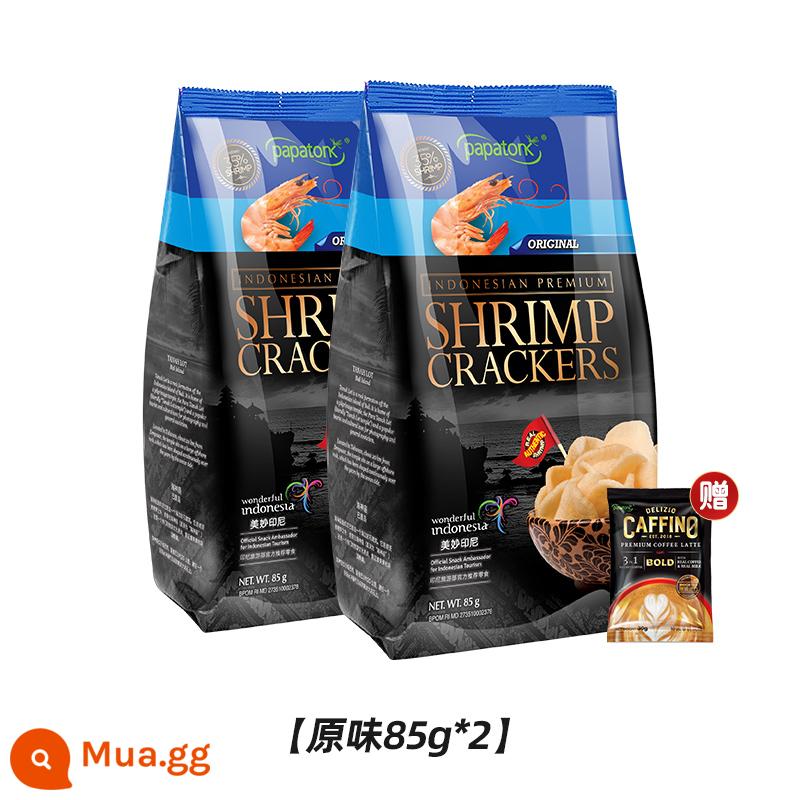 Bánh phồng tôm Papatong papatonk Bánh phồng tôm Indonesia Hải sản Bánh phồng tôm Snack Gói lớn nhập khẩu Chasing Drama Zero Food - Hương vị nguyên bản 85g*2 (quà tặng*1)