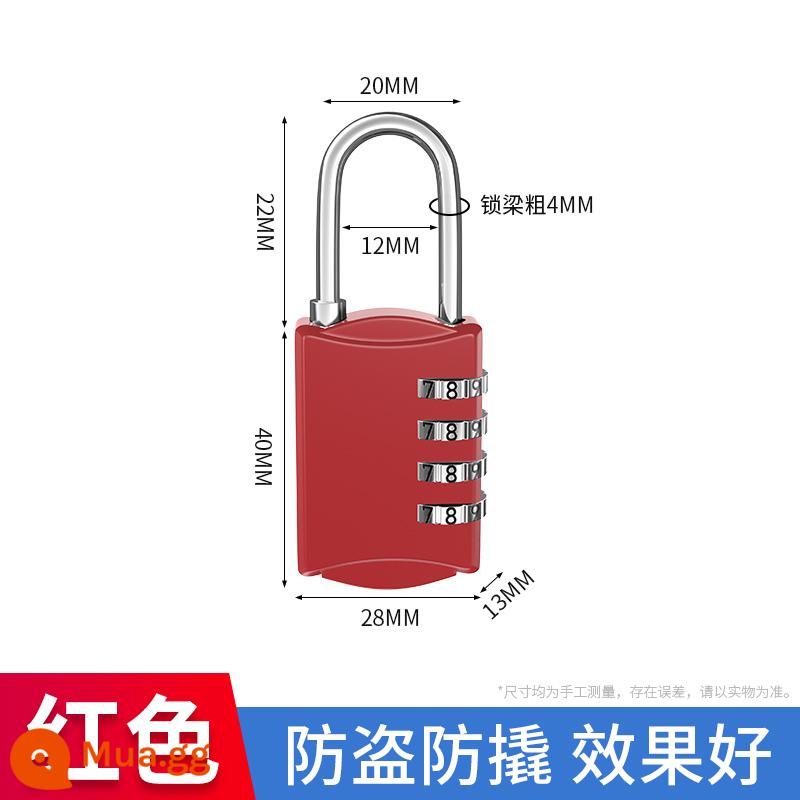 Kết hợp kim loại khóa ổ khóa nhỏ khóa chống trộm hành lý nhà tủ khóa mini khóa chìa khóa bộ khóa Daquan - [Đỏ] Khóa kết hợp bốn chữ số trung bình