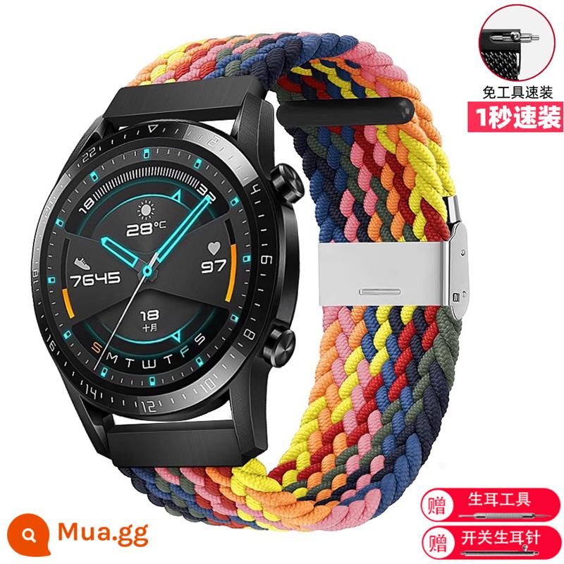 Dây đồng hồ nam nữ có khóa nylon phụ kiện thích hợp cho Huawei Tissot Longines CASIO Mido King DW Honor - bảy màu