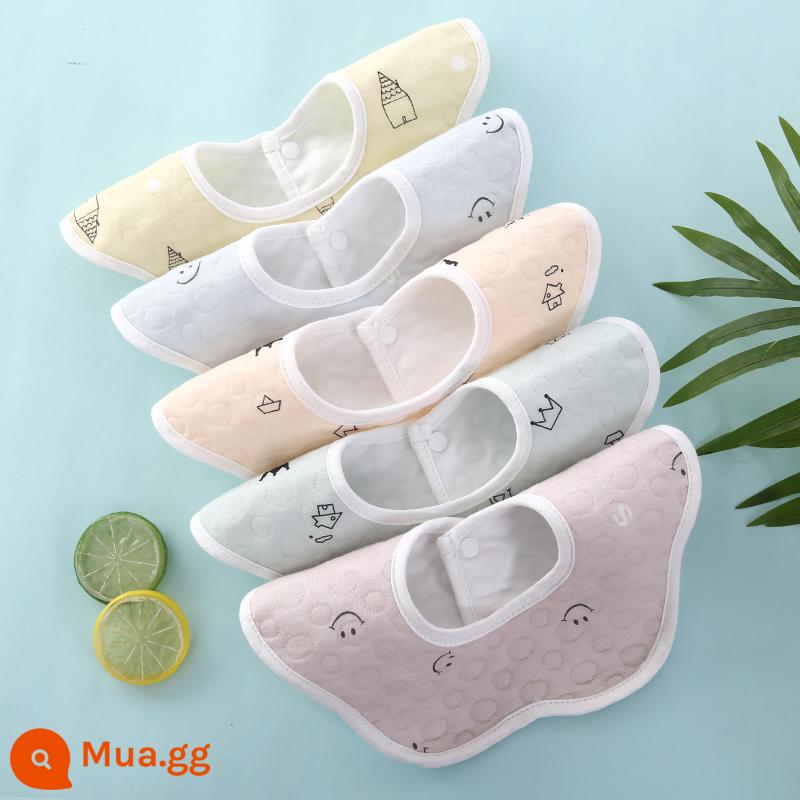 Bé sơ sinh cotton nguyên chất sơ sinh yếm có yếm không thấm nước khạc miếng khăn yếm ăn yếm nam nữ khăn nước bọt cho bé - Mô hình chống thấm nước có gói 8 miếng