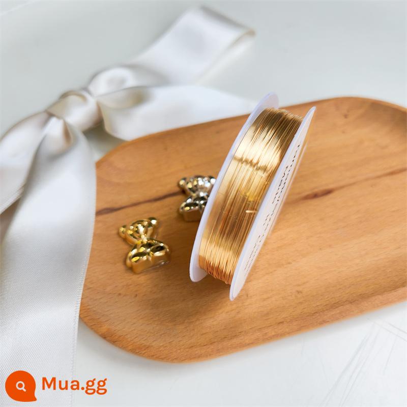 Giữ màu dây đồng tự làm đồ trang sức handmade quanh co hoa buộc hoa làm móng chất liệu trang sức dệt rập khuôn dây đồng mềm - Vàng KC/đường kính khoảng 0,2mm/dài khoảng 22 mét