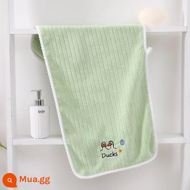 Khăn tắm trẻ em, nam nữ, tắm em bé, nhung san hô, mềm mại và thấm hút tốt hơn cotton nguyên chất, khăn lớn gia dụng người lớn - Vịt Hạnh Phúc (1 Gói) Xanh Ngọc Lục Bảo