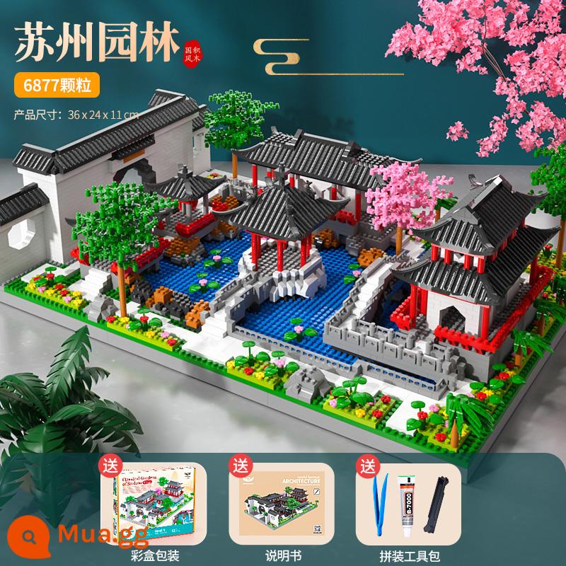 Thiên An Môn Độ Khó Cao Tương Thích Với Khối Xây Dựng Lego China Xếp Hình Khổng Lồ Đồ Chơi Lắp Ráp Cho Trẻ Em Quà Tặng Sinh Nhật - Vườn XL Tô Châu [6877 chiếc Phiên bản Tiêu chuẩn] Hộp màu