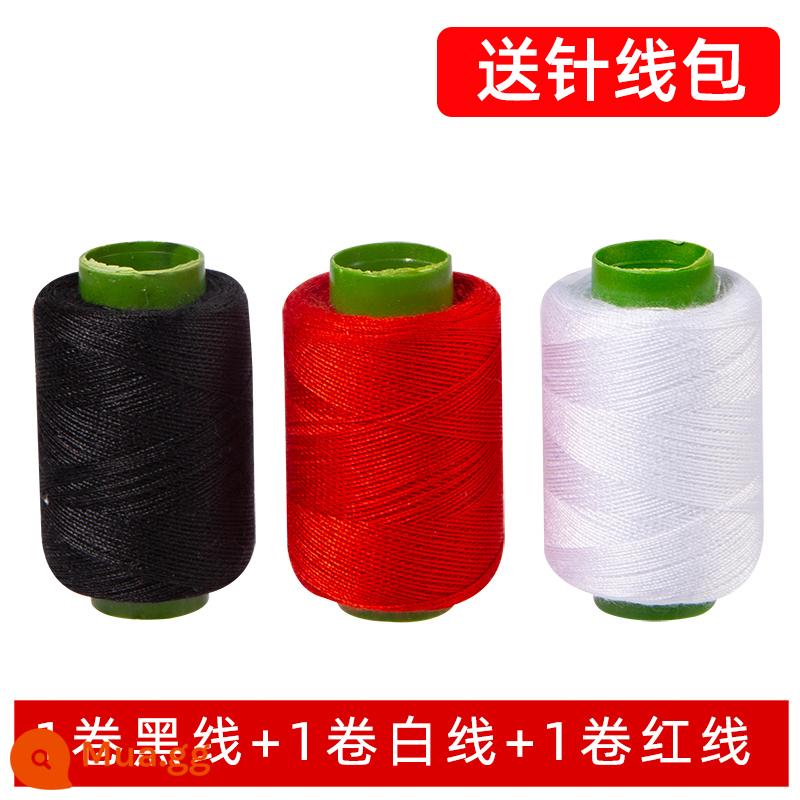 Hộ gia đình polyester fiber thread đường may thủ công đường chỉ may đường chỉ đen đường chỉ trắng bộ kim chỉ cuộn nhỏ đường chỉ may 402 đường chỉ may tay màu đỏ - Cuộn chỉ nhỏ (1 cuộn đen + 1 cuộn trắng + 1 cuộn đỏ) bộ dụng cụ may miễn phí