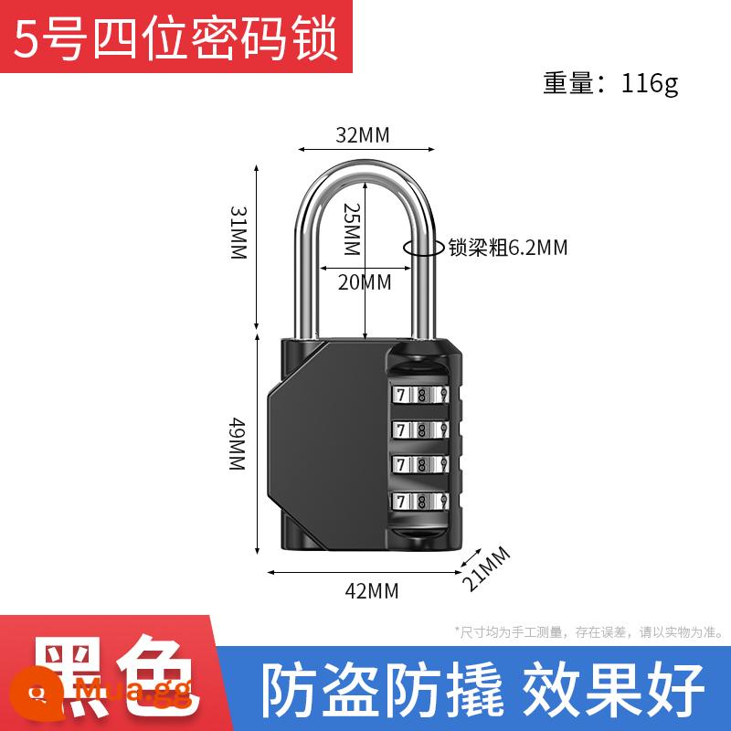 Kết hợp kim loại khóa ổ khóa nhỏ khóa chống trộm hành lý nhà tủ khóa mini khóa chìa khóa bộ khóa Daquan - [Đen] Khóa kết hợp bốn chữ số số 5