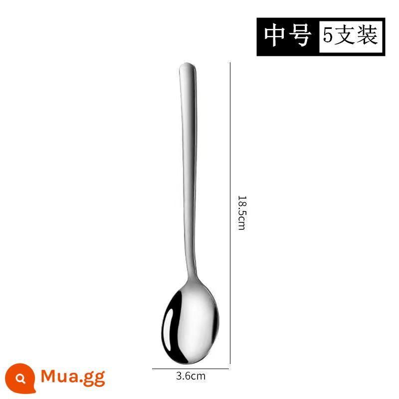 Thìa Inox 304 Tay Cầm Dài Hàn Quốc Hộ Gia Đình Làm Dày Bữa Ăn Trẻ Em Người Lớn Thìa Khuấy Muỗng Thìa Nhỏ - 410 Thìa Hàn Quốc [cỡ vừa] 5 cái