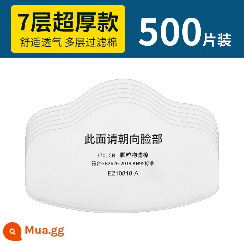 Bông mặt nạ lọc bụi 3701cn Mặt nạ lọc bụi 3200 chống bụi công nghiệp mỏ than hạt đệm tấm bông - [500 miếng] Bông lọc KN95 7 lớp cực dày [chất lượng tiêu chuẩn quốc gia]