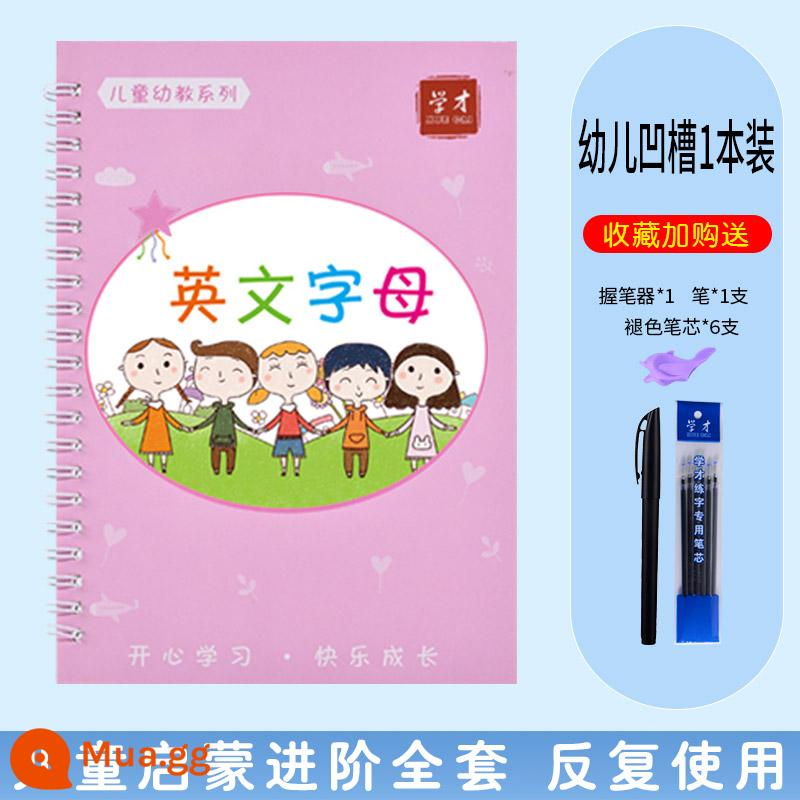 Rãnh của trẻ em thực hành copybook dán thực hành từ cuốn sách kỹ thuật số truy tìm sách đỏ mẫu giáo copybook thực hành mầm non giác ngộ người mới bắt đầu - bảng chữ cái tiếng Anh