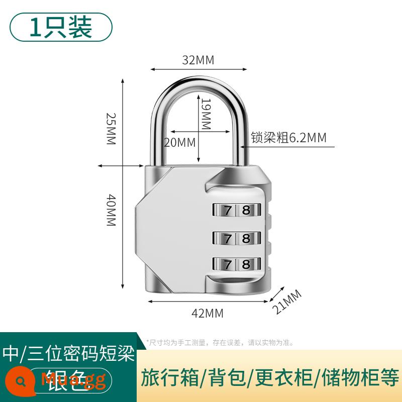 Kết hợp kim loại khóa ổ khóa nhỏ khóa chống trộm hành lý nhà tủ khóa mini khóa chìa khóa bộ khóa Daquan - [Bạc] Khóa kết hợp lớn ba chữ số