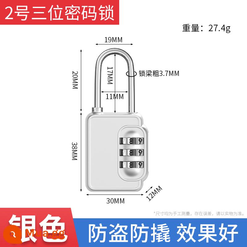 Kết hợp kim loại khóa ổ khóa nhỏ khóa chống trộm hành lý nhà tủ khóa mini khóa chìa khóa bộ khóa Daquan - [Bạc] Khóa kết hợp ba chữ số nhỏ