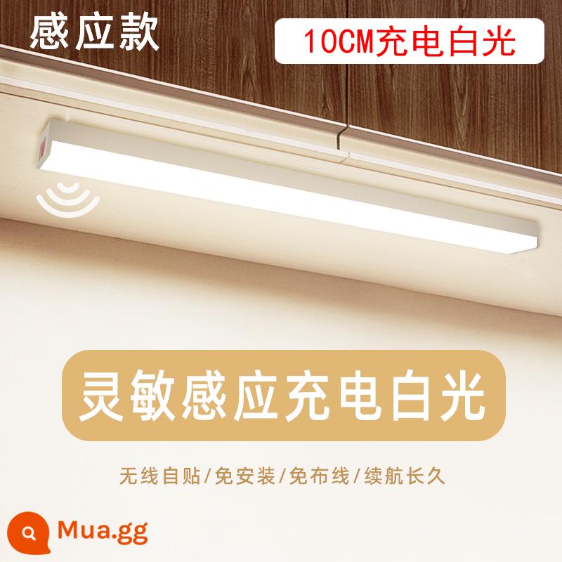 Đèn LED tổng thể tủ ánh sáng thông minh cơ thể con người thanh ánh sáng cảm ứng nhà bếp không dây tủ giày tủ quần áo ánh sáng nhà phòng ngủ giấc ngủ ánh sáng ban đêm - Ánh sáng trắng 100mm + cảm ứng cơ thể con người thông minh [kiểu có thể sạc lại + điều khiển ánh sáng + luôn sáng + thu hút từ tính]