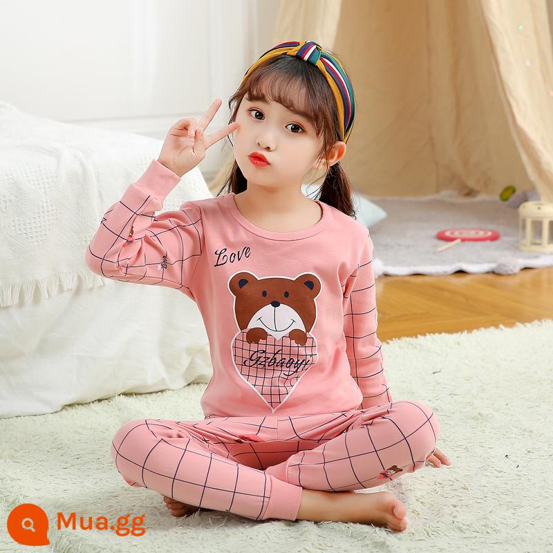 Bộ đồ lót trẻ em bằng cotton nguyên chất, áo len cotton mùa thu đông cho trẻ em cỡ lớn, áo len mỏng dài tay cho bé trai và bé gái, quần áo mùa thu cho bé, quần vệ sinh - TZ00063 [cổ tròn]