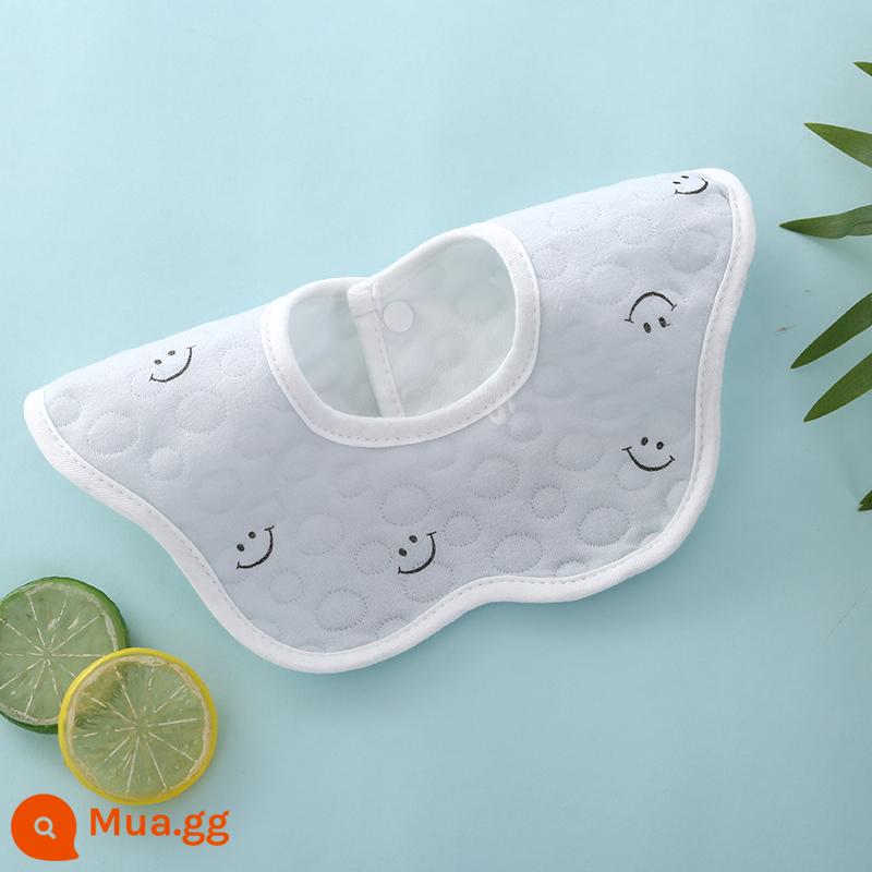 Bé sơ sinh cotton nguyên chất sơ sinh yếm có yếm không thấm nước khạc miếng khăn yếm ăn yếm nam nữ khăn nước bọt cho bé - Mẫu chống nước màu xanh nhạt [1 gói]