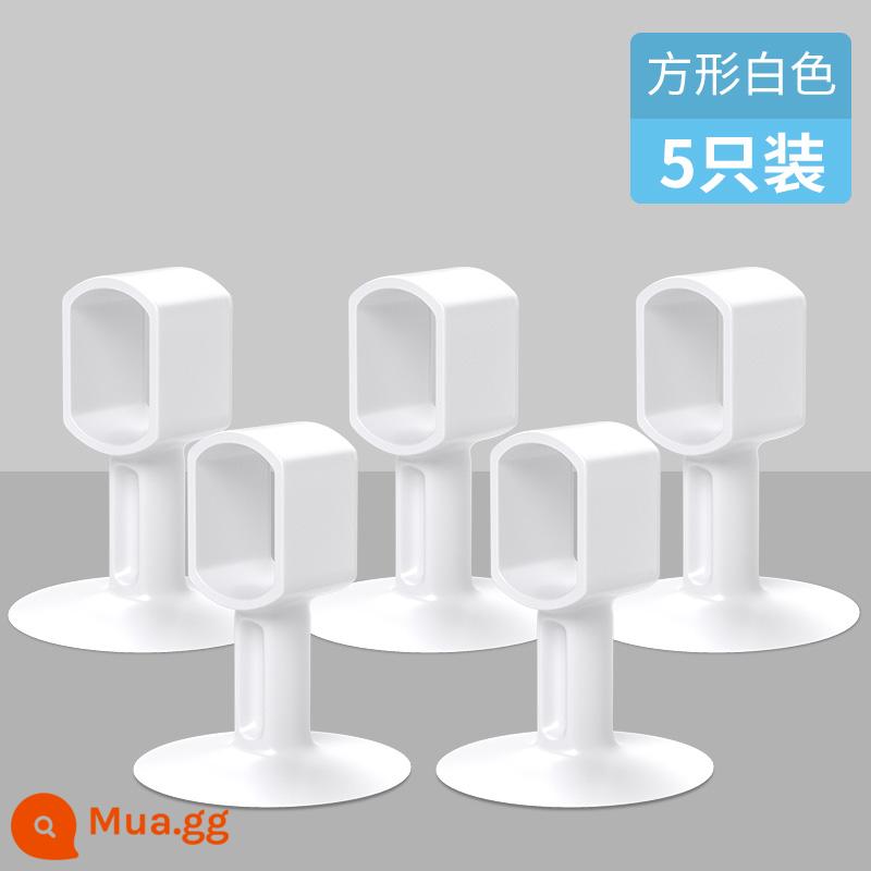 Cửa hút silicon miễn phí đấm cửa phòng trang điểm tay nắm cửa phía sau miếng đệm chống va chạm cửa nhà vệ sinh chặn cửa đầu hút thiết bị cửa hút tường - Chặn cửa nhỏ [màu trắng 5 gói]