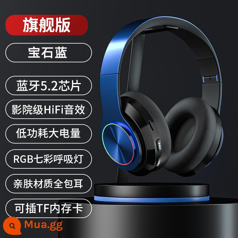 Tai nghe bluetooth không dây tai nghe chơi game tai nghe khử tiếng ồn có micrô thời gian chờ siêu dài điện thoại di động máy tính - Xanh sapphire (Phiên bản hàng đầu★Bluetooth 5.2★Chất lượng âm thanh HIFI★Khử tiếng ồn chủ động ANC★Tuổi thọ pin siêu dài)