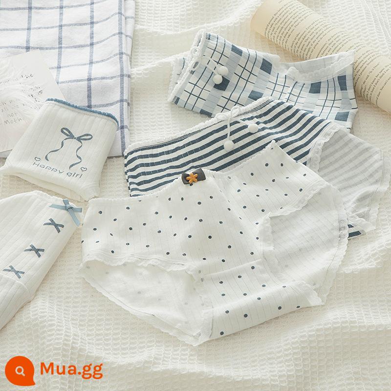 Quần lót cotton cho bé gái từ trung tuổi trở lên quần an toàn quần sịp cotton cho bé gái 100% cotton kháng khuẩn 12-15 tuổi - Kết hợp 5 mảnh lượn sóng nhỏ cổ điển