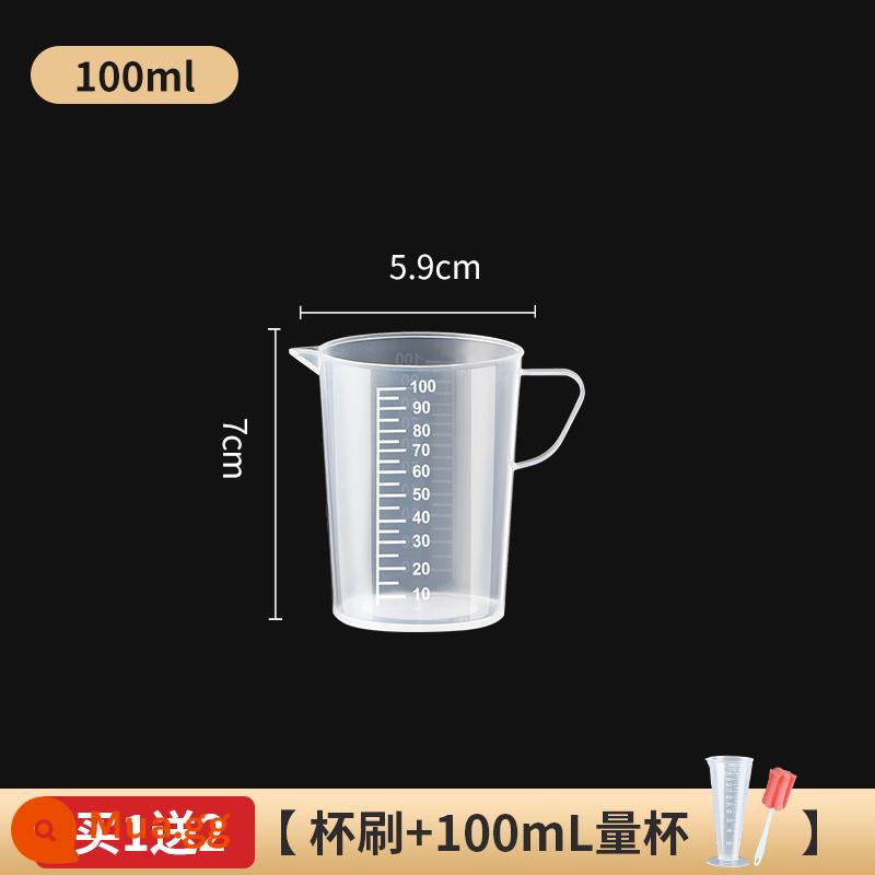 Cốc định lượng quán trà sữa nhựa dung tích lớn xô nhỏ đặc biệt 1000ml5000ml cấp thực phẩm gia dụng - 100ml (cốc đo lường có tay cầm)