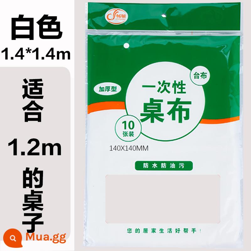 Khăn trải bàn dùng một lần khăn trải bàn dày hộ gia đình thương mại khách sạn phòng ăn bàn tròn bàn vuông cắm trại bán buôn phục vụ ăn uống không thấm nước - [30 ảnh] Trắng dày [1,4 * 1,4m]