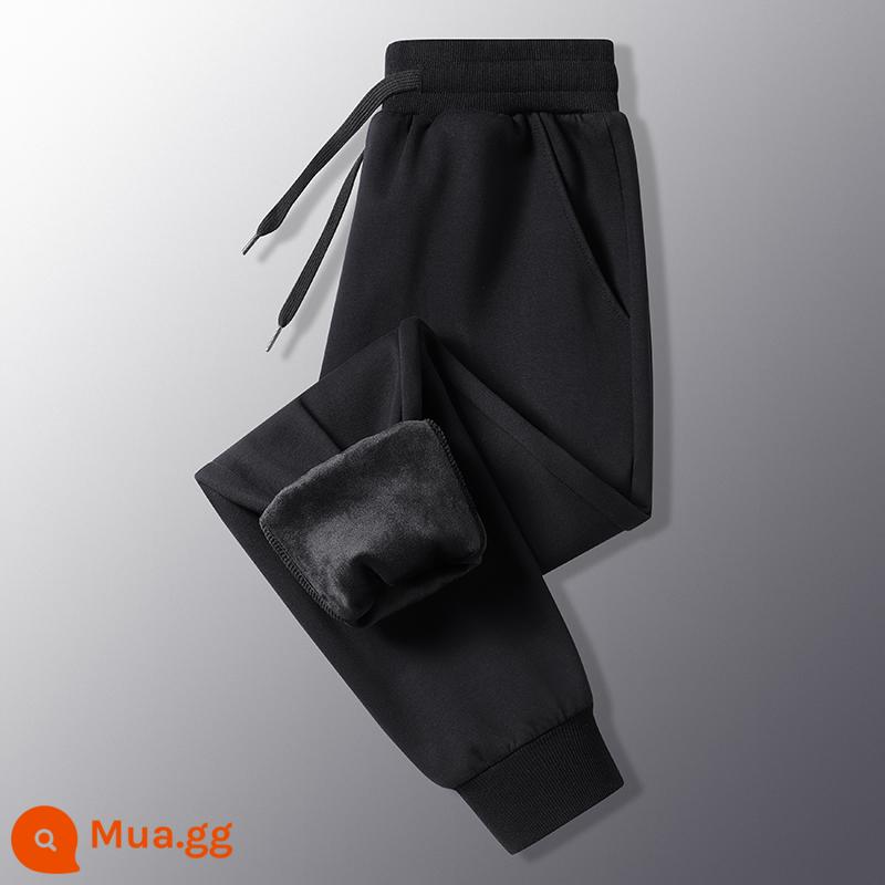 Cotton Nguyên Chất Plus Nhung Dày Ấm Quần Tây Nam Thu Đông Plus Nhung Áo Khoác Ngoài Quần Cotton Thể Thao - (cộng với nhung) đen 1655SJ