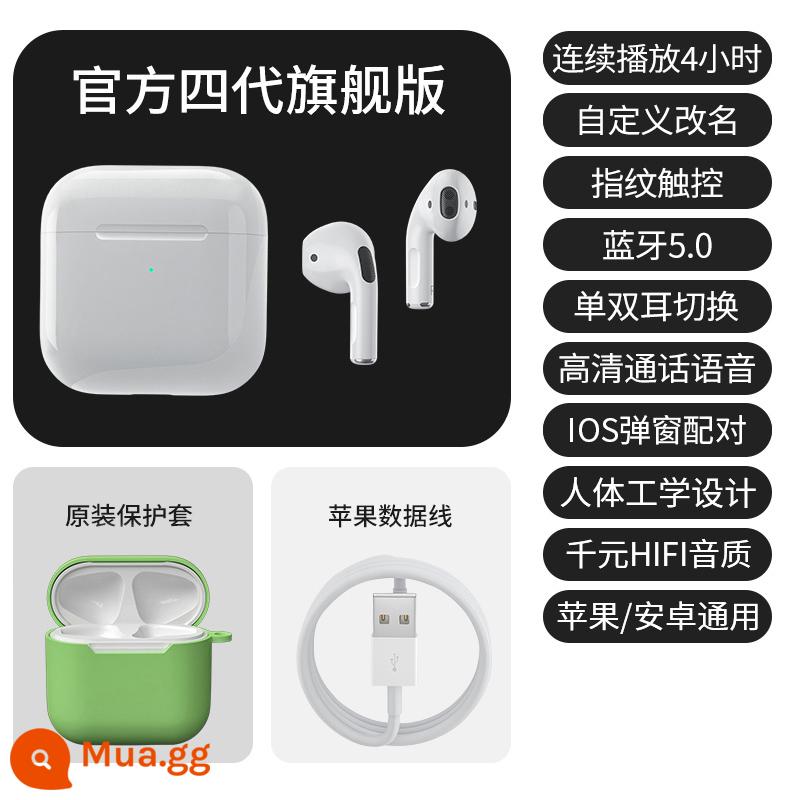 Thích hợp cho tai nghe Apple Bluetooth true wireless iphone13 chính hãng giảm tiếng ồn thế hệ thứ tư 2022 mới thời lượng pin siêu dài - Phiên bản cuối cùng [Vỏ màu xanh lá cây miễn phí★Cảm ứng thông minh+Cuộc gọi hai tai+Chất lượng âm thanh vòm]