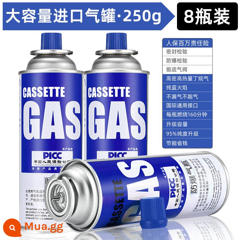 Lò băng cassette bình ga khí hóa lỏng lọ thẻ butan di động xi lanh khí từ ngoài trời khí gas chống cháy nổ - 250g * 8 chai [Bình xăng nhập khẩu dung tích lớn cao cấp]