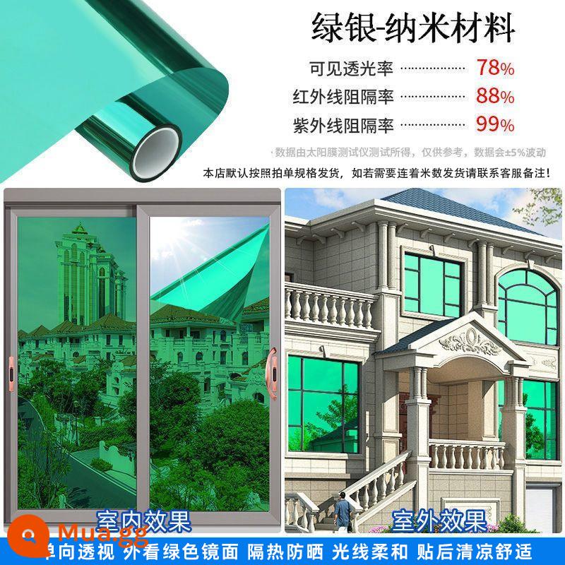 Phim cách nhiệt chống nắng dán kính phim chống nhìn trộm sticker xây dựng chống sáng 1 chiều ban công cửa sổ nhà phim cách nhiệt - Bạc xanh trong suốt đơn [cách nhiệt, chống tia cực tím, chống cháy nổ]