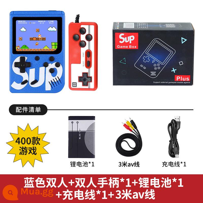 Máy chơi game cầm tay sup mới cầm tay hoài cổ retro cổ điển dành cho trẻ em Máy chơi game Tetris mini cầm tay psp đôi cùng phong cách Mario 2023 kết nối với TV hệ thống màn hình lớn - Phiên bản đôi màu xanh lam [400 trò chơi + cáp AV 3 m + bộ điều khiển]