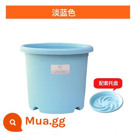 Chậu hoa dày gallon có khả năng kiểm soát rễ và nhựa thoáng khí màu Bắc Âu Deepot hoa hồng cẩm tú cầu nhựa chậu bốn mùa - Màu xanh nhạt (có khay)