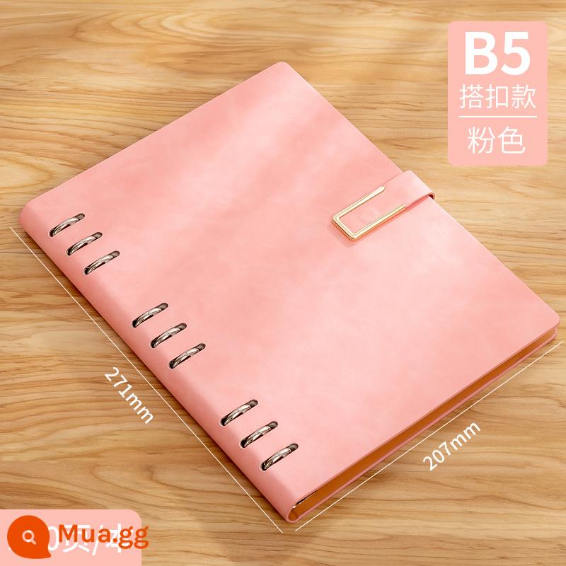 Máy tính xách tay kinh doanh tùy chỉnh phụ notepad b5 sách văn phòng lớn dày văn phòng phẩm nhật ký sinh viên tùy chỉnh có thể in logo đọc ghi chú bán buôn tùy chỉnh - B5 Kiểu Khóa Lá Hồng