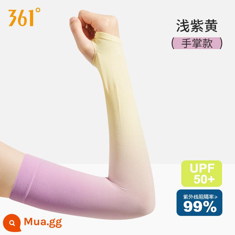 361 Băng Lụa Chống Nắng Tay Nữ Gradient Tay Ngoài Trời Đi Xe Đạp Tấm Che Nắng Chống Tia UV Armguard Băng Tay Găng Tay - [Phong cách cọ ---- 1 cặp] Màu vàng tím nhạt