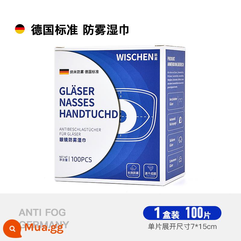 Khăn lau kính tiêu chuẩn Đức, giấy lau kính, vải chống sương mù dùng một lần cho mùa đông, khăn lau chuyên dụng không làm hỏng tròng kính - Chống sương mù 1 hộp 100 miếng (3 hộp cho 2 viên, 5 hộp cho 3 viên)