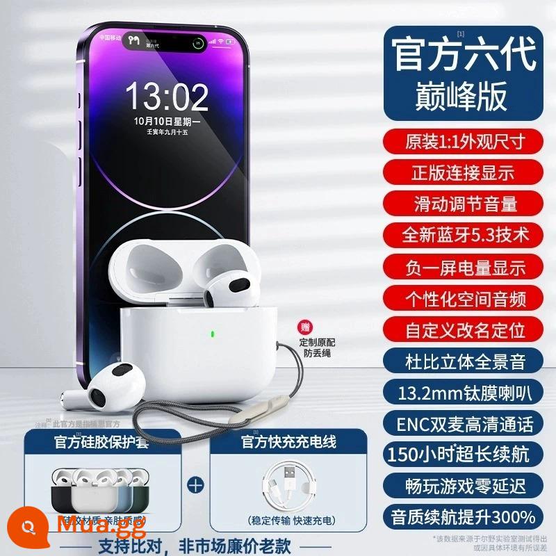 Tai nghe bluetooth không dây chính hãng 2023 thế hệ thứ 6 mới phù hợp cho iphone14pro Apple 13 Huaqiang North 12 - [Phiên bản đỉnh cao thế hệ thứ sáu] Chất lượng âm thanh và thời lượng pin được cải thiện 300%★Điều chỉnh âm lượng trượt★Chức năng đầy đủ ban đầu★Dolby Space Audio.