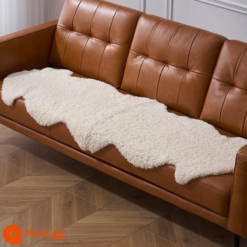 Nước len nhập khẩu của Úc, miếng da cừu, đệm sofa đệm đệm lăn ngắn cửa sổ blante chăn chăn - Kem/Tự nhiên