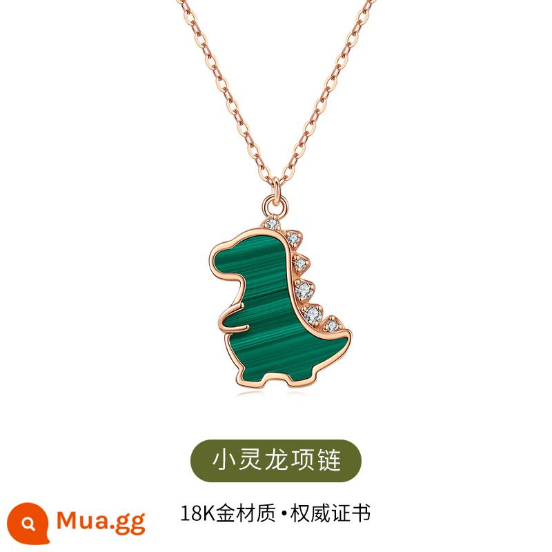 Isyou18k màu vàng vòng cổ rồng dễ thương nữ 2022 nữ mới ánh sáng sang trọng thích hợp malachite quà tặng ngày lễ tình nhân - Dây chuyền rồng nhỏ vàng 18k