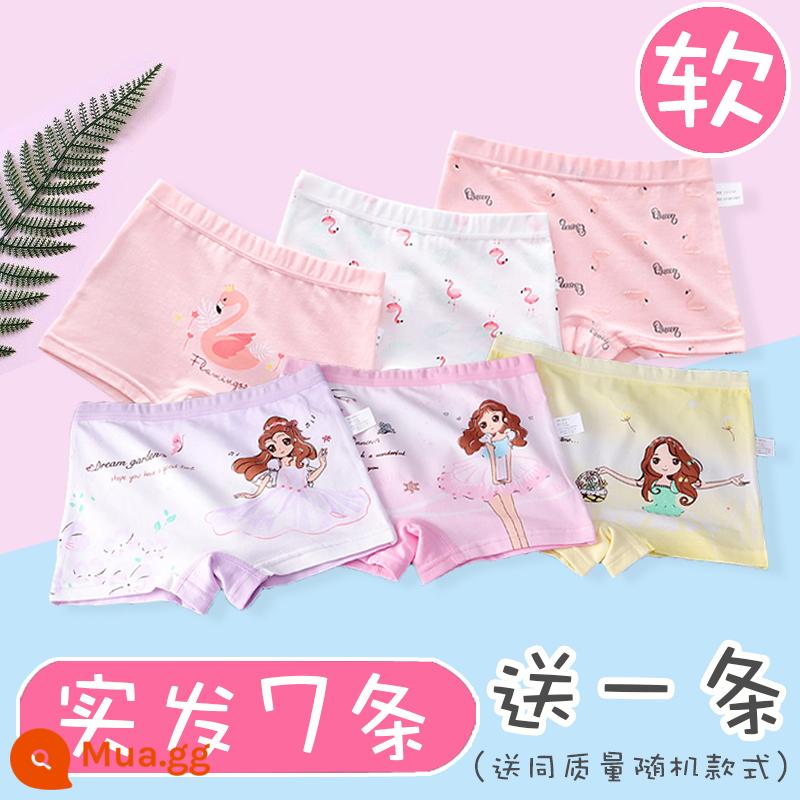 Quần lót trẻ em bé gái boxer cotton nguyên chất 100% cotton bốn góc cho bé trung niên và bé gái quần đùi mỏng mùa hè - 604+ST01 (1 mẫu kiểu ngẫu nhiên sẽ được gửi, 7 mẫu sẽ được gửi)