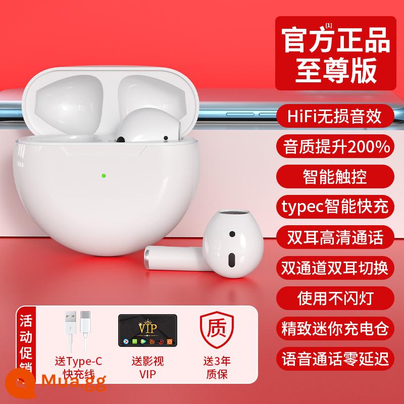 Tai nghe bluetooth không dây đích thực chính hãng phù hợp với điện thoại di động OPPO Reno6/5/4 phổ thông 2022 mới - [Phiên bản Extreme Pure White] Chất lượng âm thanh HIFI + sản ​​phẩm chính hãng chính hãng + ghép nối tự động + giảm tiếng ồn thông minh + máy chủ hai tai + độ trễ 0 giây