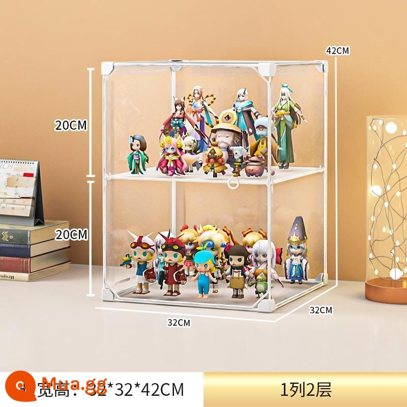 Tủ trưng bày mô hình Lego trang trí nhà cửa lưu trữ kính giả acrylic hộp đồ chơi khối xây dựng mô hình trong suốt tủ - [1 hàng, 2 lớp ☛Tổng thể siêu rõ nét] Mẫu Impulse ❤ Có sẵn phân vùng ♦ Khuyến mãi hấp dẫn!