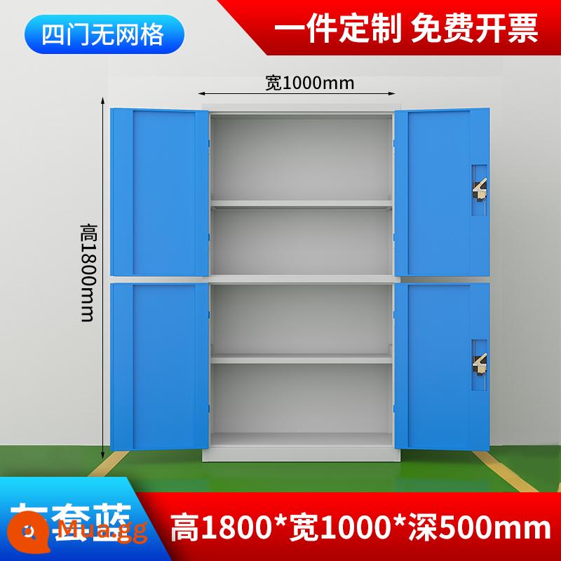 Bảo trì xưởng tủ công cụ phần cứng hạng nặng với ngăn kéo đai sắt hai cửa sửa chữa ô tô tủ khóa đa chức năng - Phiên bản dày của tủ dụng cụ hai ngăn (xám xanh)