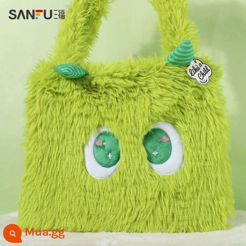 Sanfu Túi Búp Bê Xấu Xí Little Monster Vai Dễ Thương Vui Vẻ Túi Xách Vui Xấu Xí Sang Trọng Túi 824285 - quái vật xanh