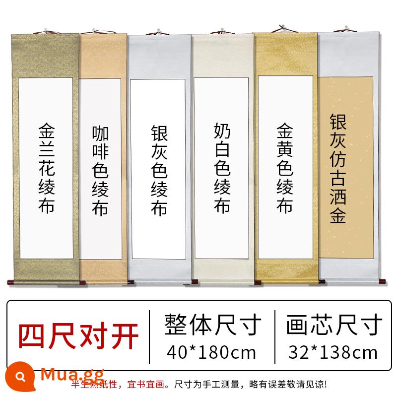 Giấy gạo không khung lồng đèn cuộn tranh trống cuộn treo tranh thư pháp tác phẩm bút lông giấy thư pháp và hội họa sáng tạo đặc biệt giấy nửa chín tranh Trung Quốc Giấy Xuân treo cuộn biểu ngữ cổ trục dọc bán buôn tùy chỉnh - Folio 4 chân Vừa Hiếm [Cuộn treo 40*180cm] Mua 1 Tặng 1