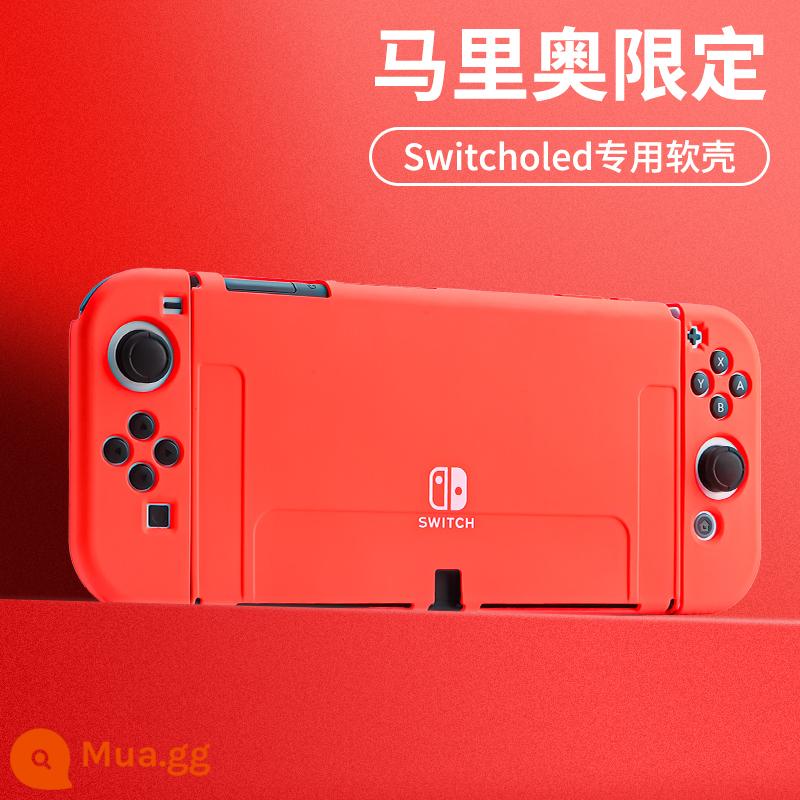 Vỏ bảo vệ Nintendo Switch Vỏ tay cầm switcholed vỏ silicon mềm cho máy trò chơi ns Vỏ silicon vỏ màn hình oled riêng biệt vỏ cứng hai mảnh trong suốt tích hợp máy bay chiến đấu phản lực 3 phụ kiện - switcholed [Mario giới hạn màu sắc phù hợp √ vỏ mềm silicon thân thiện với da] miễn phí màng + nắp