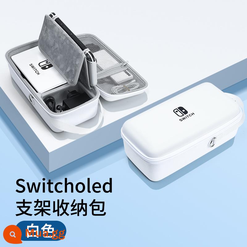 Túi lưu trữ switch chính thức Vỏ bảo vệ Nintendo switcholed dung lượng lớn máy chơi game ns xách tay hộp cassette hộp chính oled switchlite trọn bộ phụ kiện tay cầm lite cứng - Túi đựng đồ Oled [Trắng★Có thể giữ bộ sạc + đế] Chân đế tích hợp