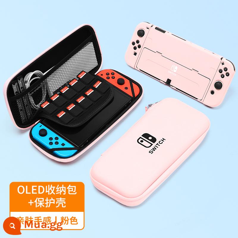 Chính hãng chính hãng Nintendo Switch vỏ bảo vệ tay cầm switcholed nắp plug-in cơ sở vỏ cứng máy trò chơi ns màn hình oled trong suốt vỏ silicon mềm vỏ silicon miếng dán túi lưu trữ phụ kiện mềm - Màu hồng Sakura √ Vỏ + túi đựng thân thiện với da nguyên bản được chuyển đổi ☆ Phim + nắp miễn phí