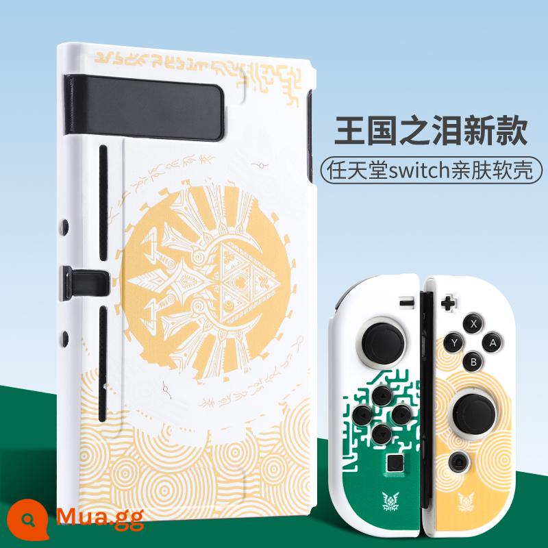 Vỏ bảo vệ Nintendo Switch Vỏ tay cầm switcholed vỏ silicon mềm cho máy trò chơi ns Vỏ silicon vỏ màn hình oled riêng biệt vỏ cứng hai mảnh trong suốt tích hợp máy bay chiến đấu phản lực 3 phụ kiện - Công tắc [Vỏ mềm silicon thân thiện với da Tears of the Kingdom] đi kèm màng + nắp