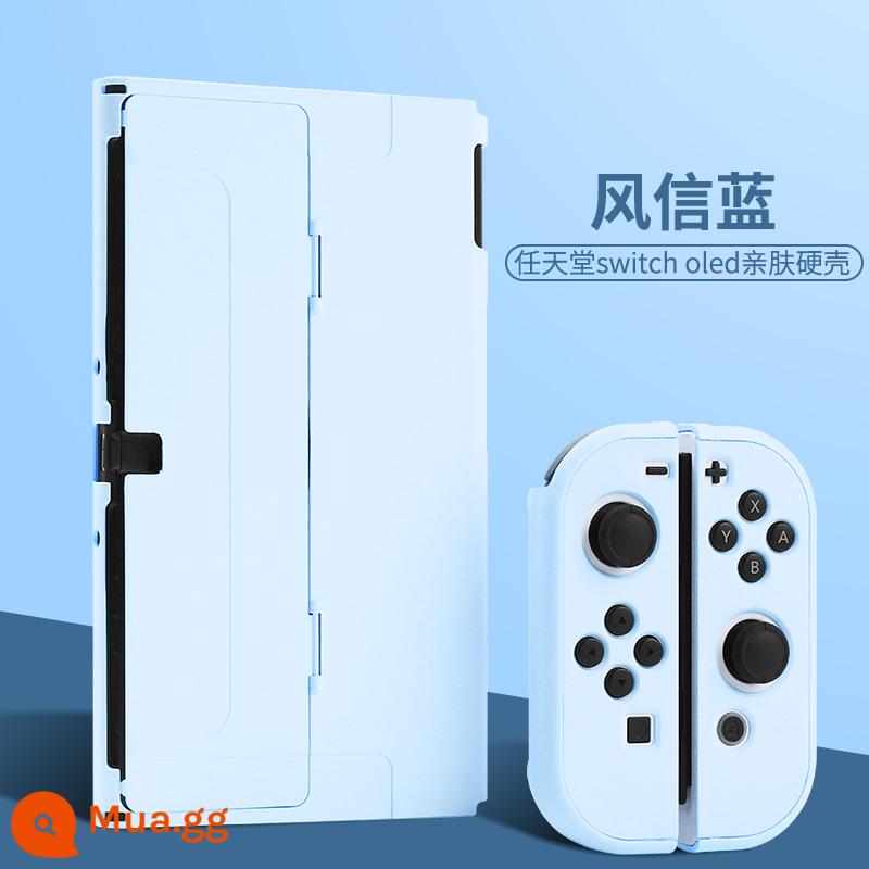 Vỏ bảo vệ Nintendo Switch Vỏ tay cầm switcholed vỏ silicon mềm cho máy trò chơi ns Vỏ silicon vỏ màn hình oled riêng biệt vỏ cứng hai mảnh trong suốt tích hợp máy bay chiến đấu phản lực 3 phụ kiện - switcholed [vỏ cứng thân thiện với da màu xanh lục bình] đi kèm màng + nắp