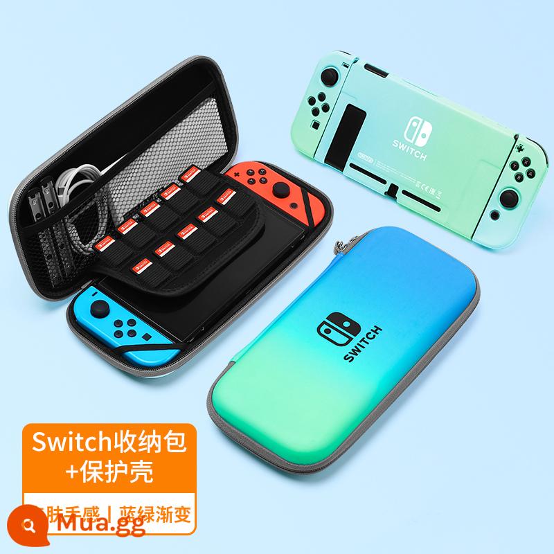 Chính hãng chính hãng Nintendo Switch vỏ bảo vệ tay cầm switcholed nắp plug-in cơ sở vỏ cứng máy trò chơi ns màn hình oled trong suốt vỏ silicon mềm vỏ silicon miếng dán túi lưu trữ phụ kiện mềm - Độ dốc màu xanh lam và xanh lục √Đổi vỏ + túi đựng thân thiện với da nguyên bản☆Phim + nắp miễn phí